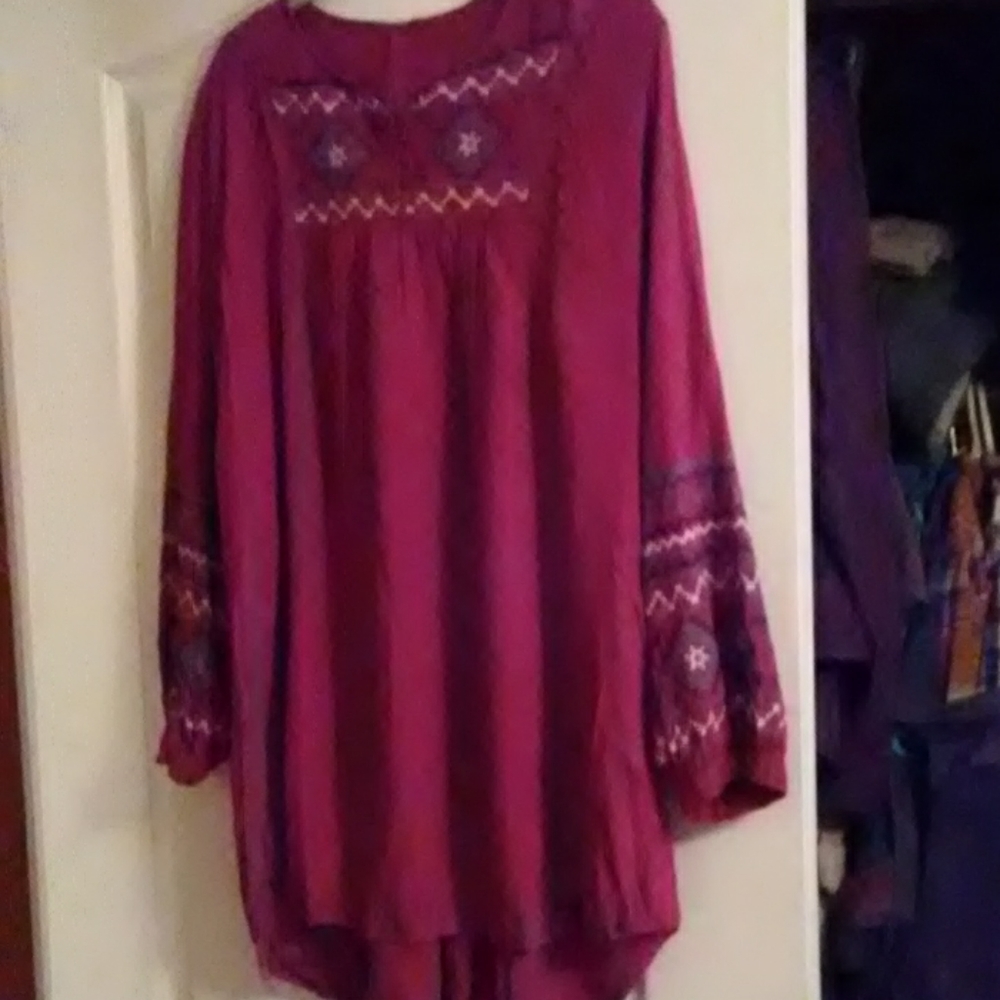Women's peasant style high low tunic